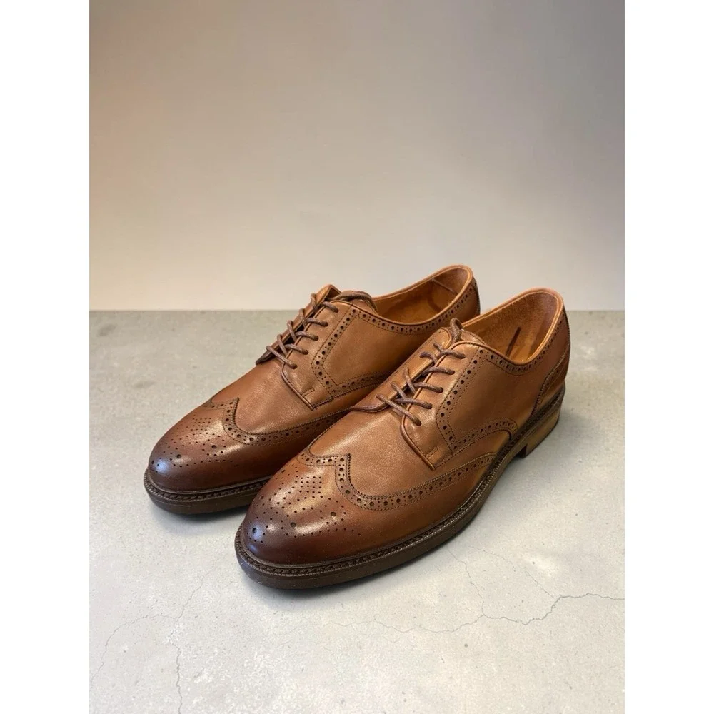 Polo Ralph Lauren Asher Wingtip Brogue Oxford Dress Shoe Men's 12D Brown NIB